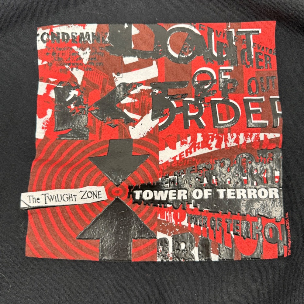 Disneyland Tower Of Terror Hoodie Condemned Black Graphic Mens Medium View 6